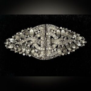 VTG Trifari “Clipmates” Art Deco Inspired Rhinestone Convertible Fur Clip Brooch
